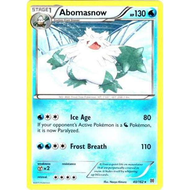2x Pokemon XY BREAKthrough Abomasnow 40/162 Rare Card